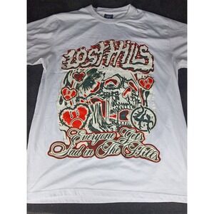 Lost Hills Sad Boyz Graphic T-Shirt Mens XL White Skull Streetwear Tee